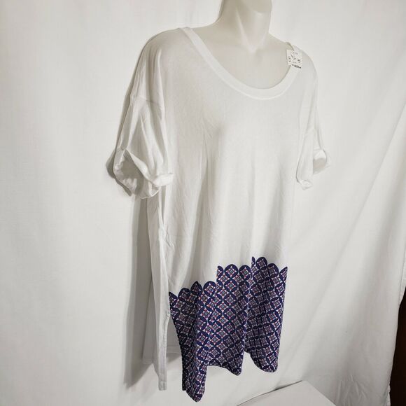 J Crew Womens Large Tile Hem Collector Tee T-shirt In Airy Cotton C8022 S/S - Picture 3 of 9